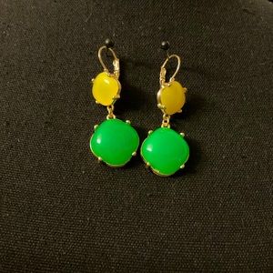 Yellow & Green bobble dangle earrings